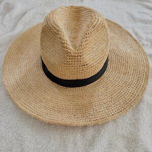 JCrew Wide-Brim Packable Straw Hat Small-Medium